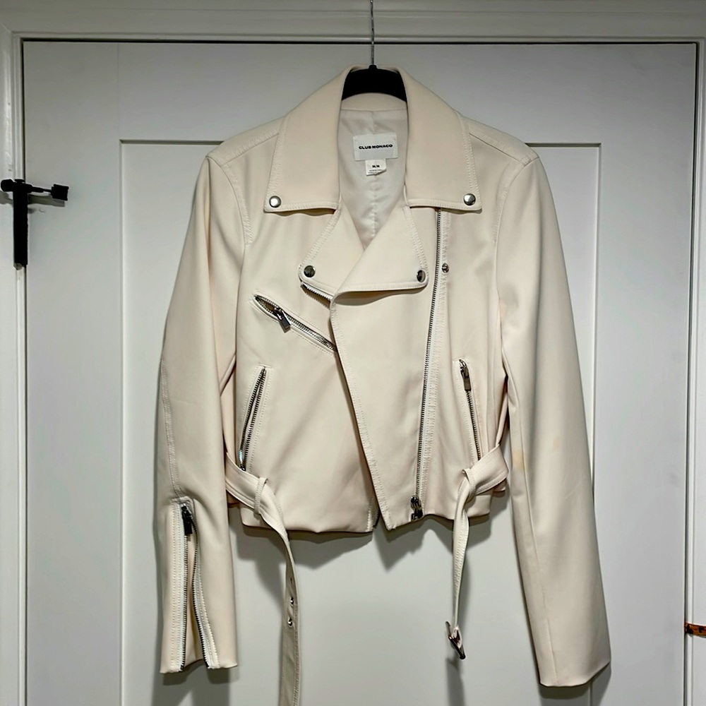 Club Monaco crop moto jacket never worn